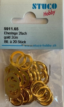 Eheringe zweifach, gold (2cm)